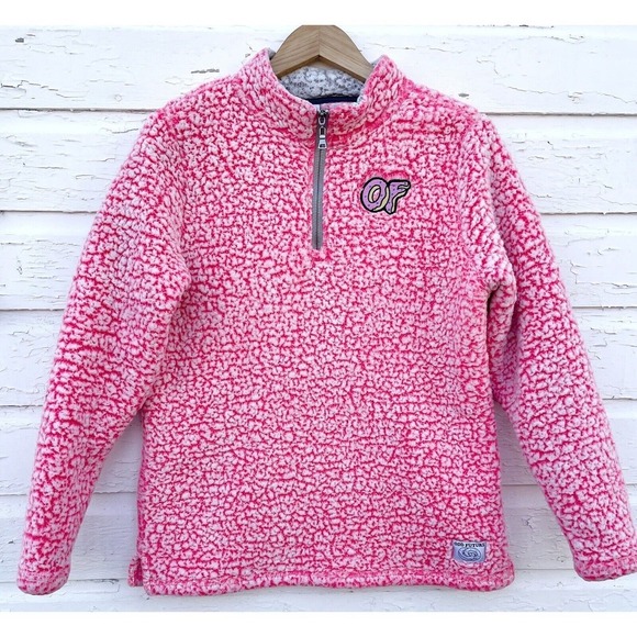 Odd Future Sherpa Fleece 1/4 Zip Sweatshirt Pullover Bright Pink OFWGKTA Skater - Picture 1 of 7